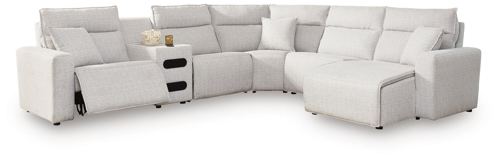 Modmax II sectional, 6-Piece Reclining Sectional with Chaise and Audio Console · 144 × 125 × 42 in, view 1