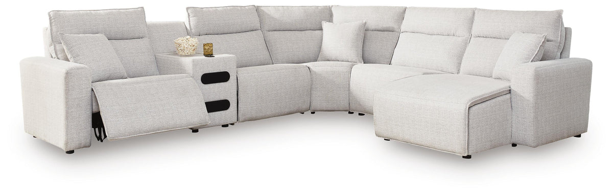 Modmax II sectional, 6-Piece Reclining Sectional with Chaise and Audio Console · 144 × 125 × 42 in, view 1