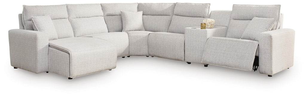 Modmax II sectional, 6-Piece Power Reclining Sectional with Chaise and Console · 125 × 144 × 42 in, view 1