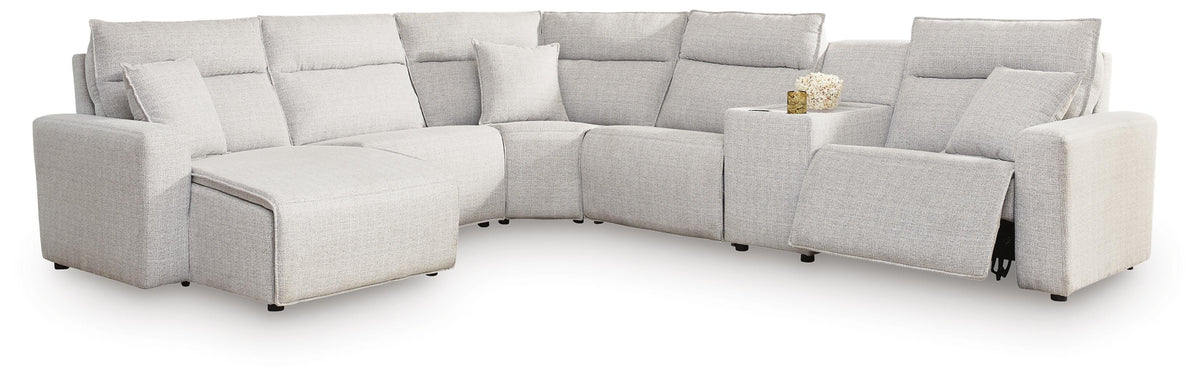 Modmax II sectional, 6-Piece Power Reclining Sectional with Chaise and Console · 125 × 144 × 42 in, view 1