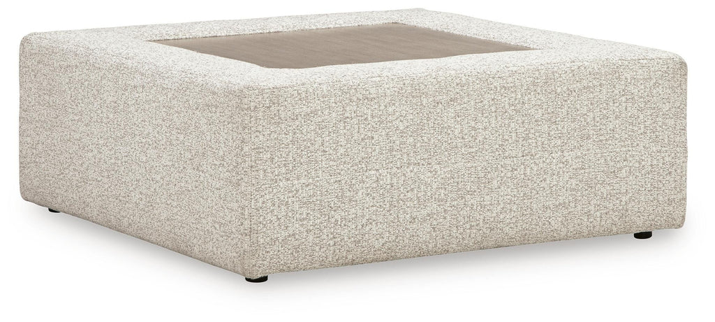 Ashbourne Estate Oversized Accent Ottoman in Snowstone, angle view