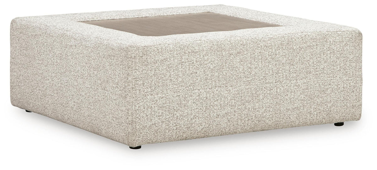 Ashbourne Estate Oversized Accent Ottoman in Snowstone, angle view