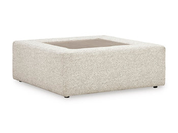 Ashbourne Estate Oversized Accent Ottoman in Snowstone, angle view