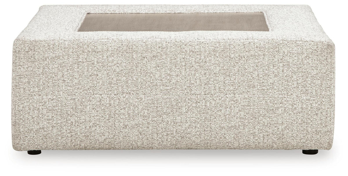 Ashbourne Estate Oversized Accent Ottoman in Snowstone, front view