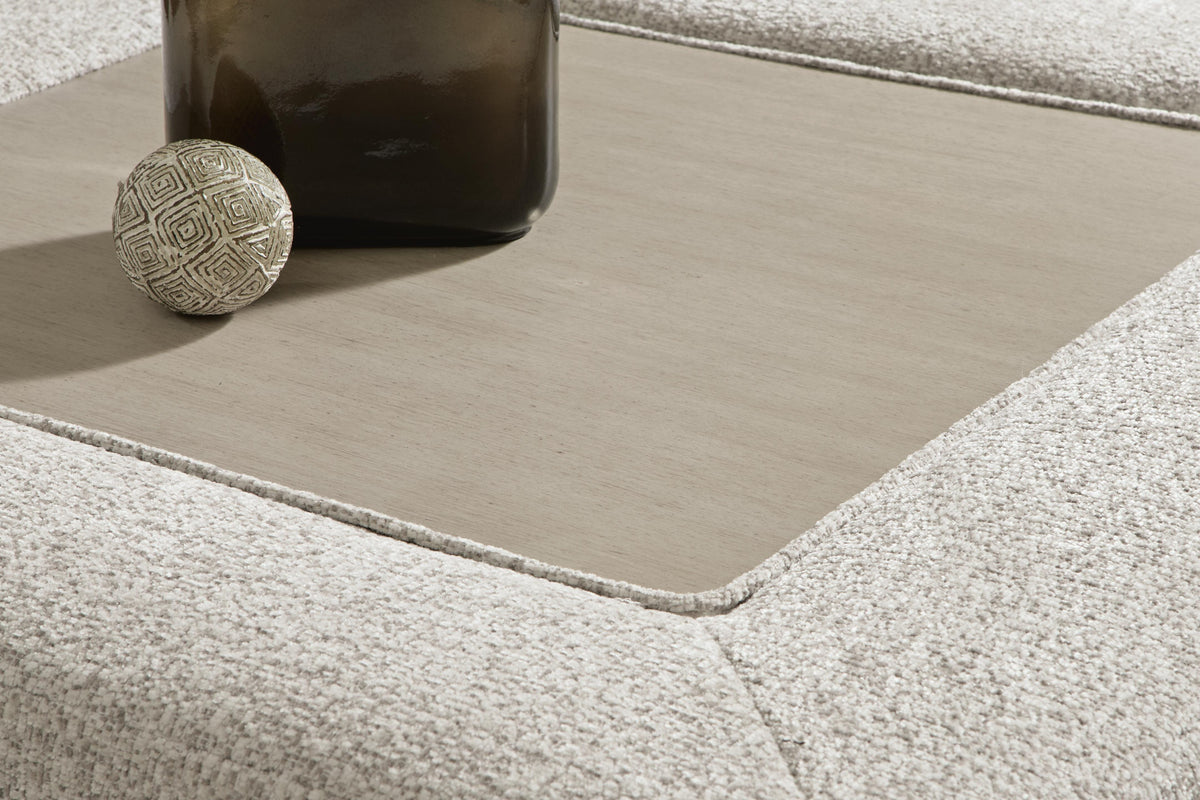 Ashbourne Estate Oversized Accent Ottoman in Snowstone, top view