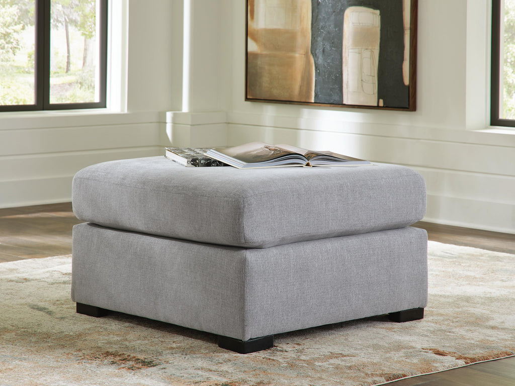 Lakepoint Oversized Accent Ottoman in Nickel, lifestyle view