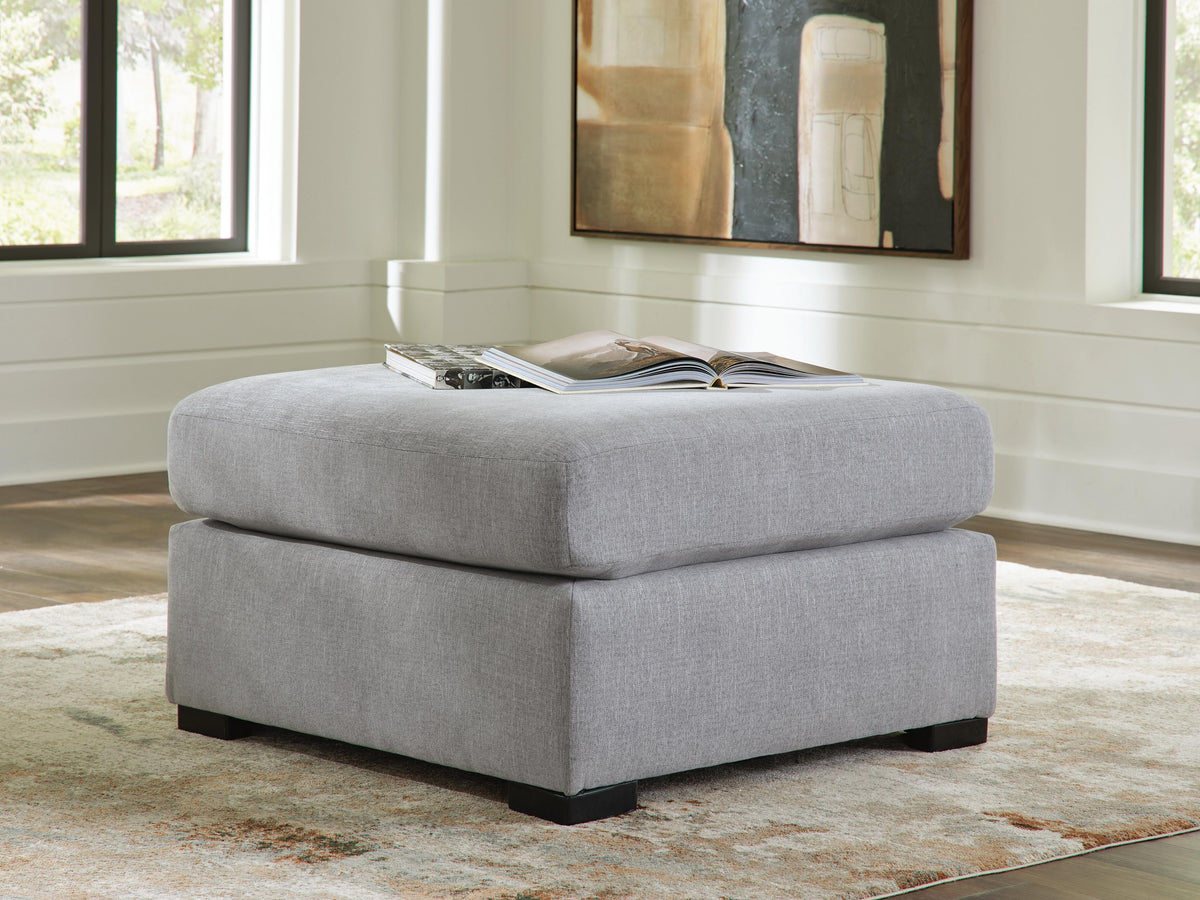 Lakepoint Oversized Accent Ottoman in Nickel, lifestyle view
