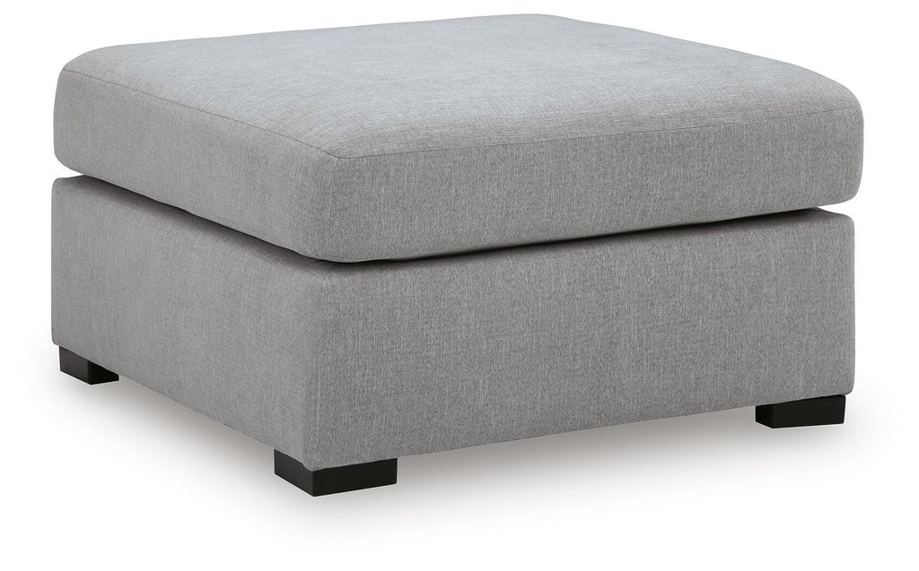 Lakepoint Oversized Accent Ottoman in Nickel, angle view