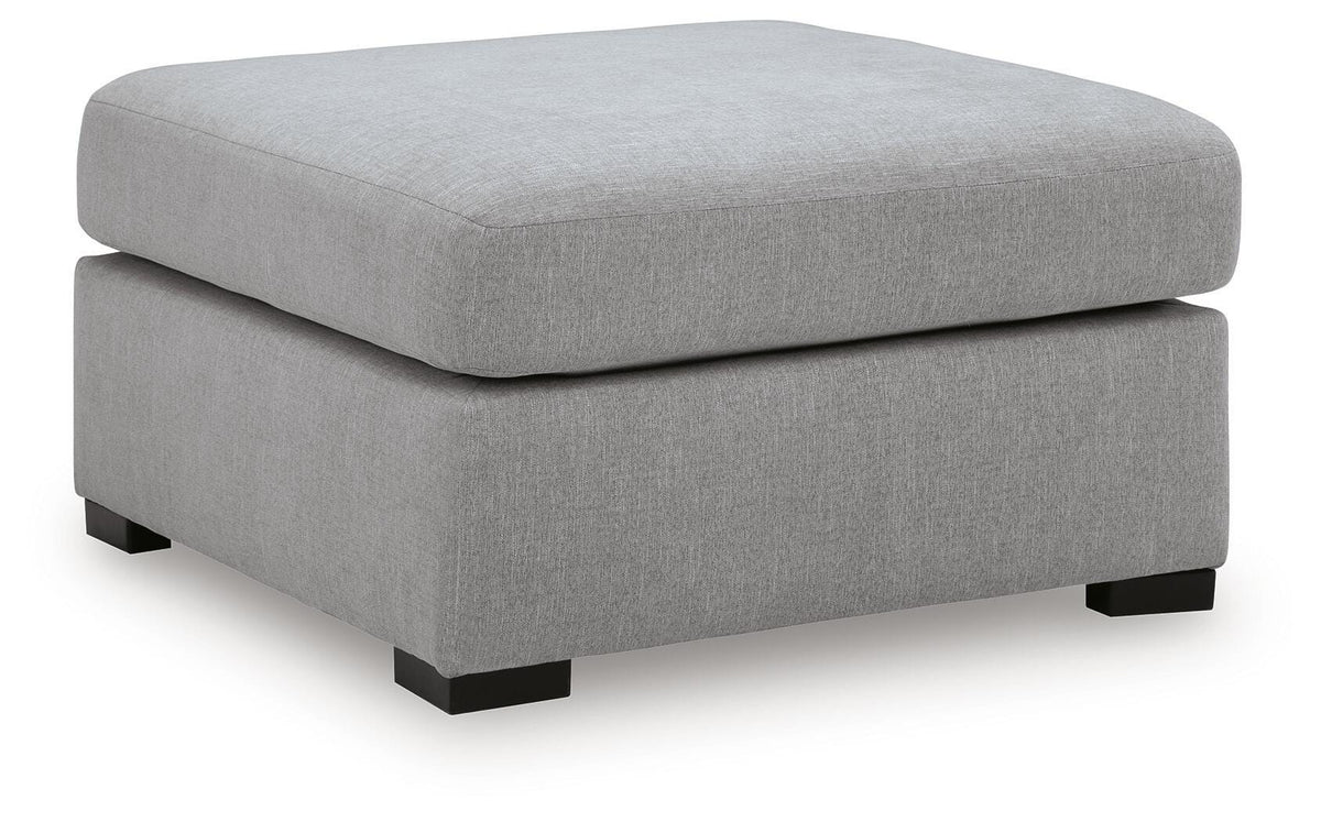 Lakepoint Oversized Accent Ottoman in Nickel, angle view