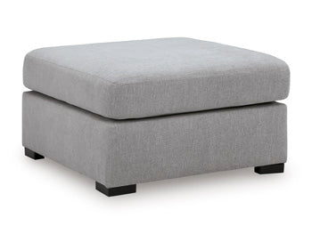 Lakepoint Oversized Accent Ottoman in Nickel, angle view