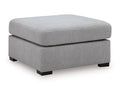Lakepoint Oversized Accent Ottoman in Nickel, angle view