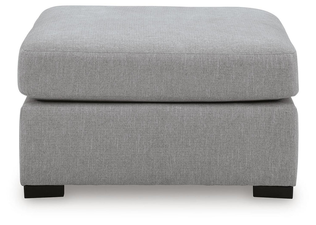 Lakepoint Oversized Accent Ottoman in Nickel, front view