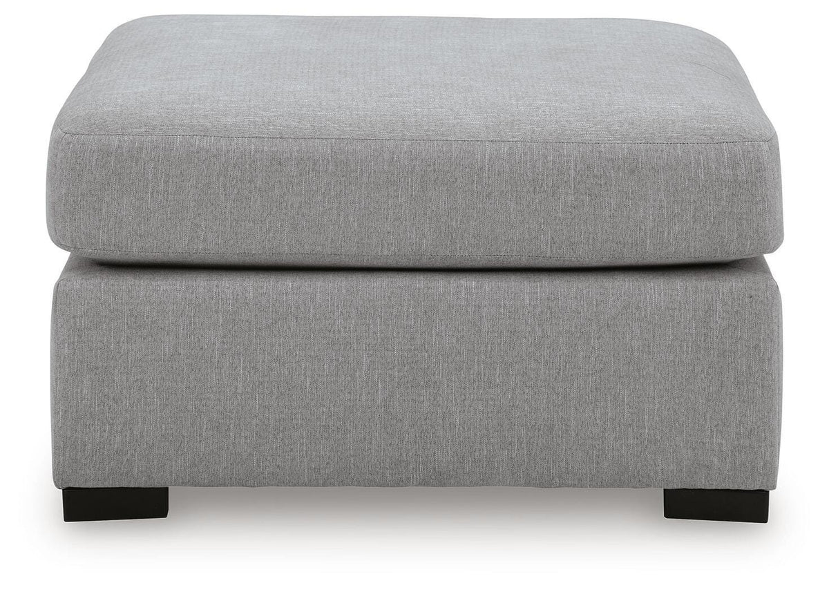 Lakepoint Oversized Accent Ottoman in Nickel, front view