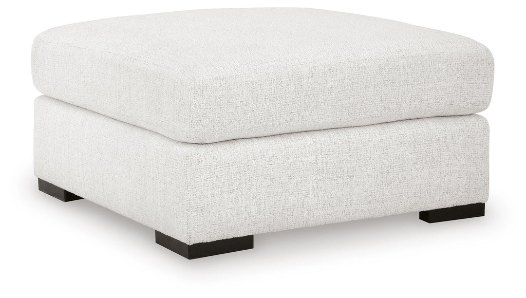 Misty-Lakes Oversized Accent Ottoman in Chalk, angle view
