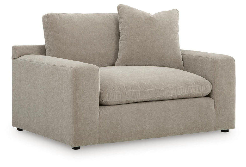 Maxton Heights Oversized Chair in Pebble, angle view
