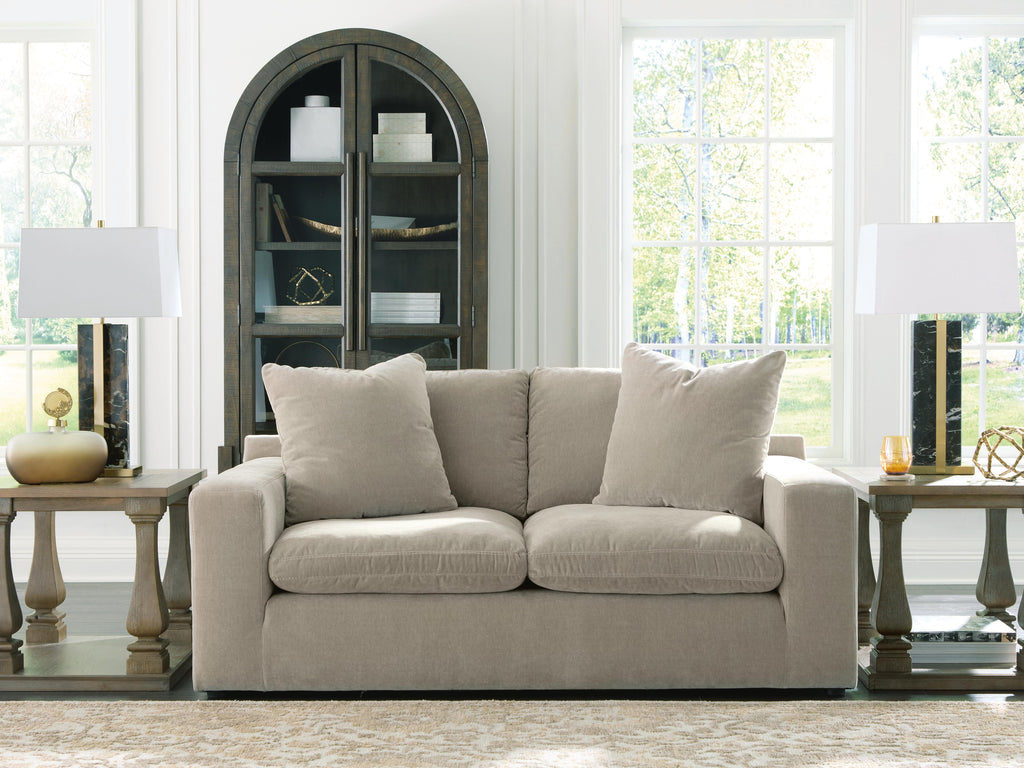 Maxton Heights Loveseat in Pebble, lifestyle view