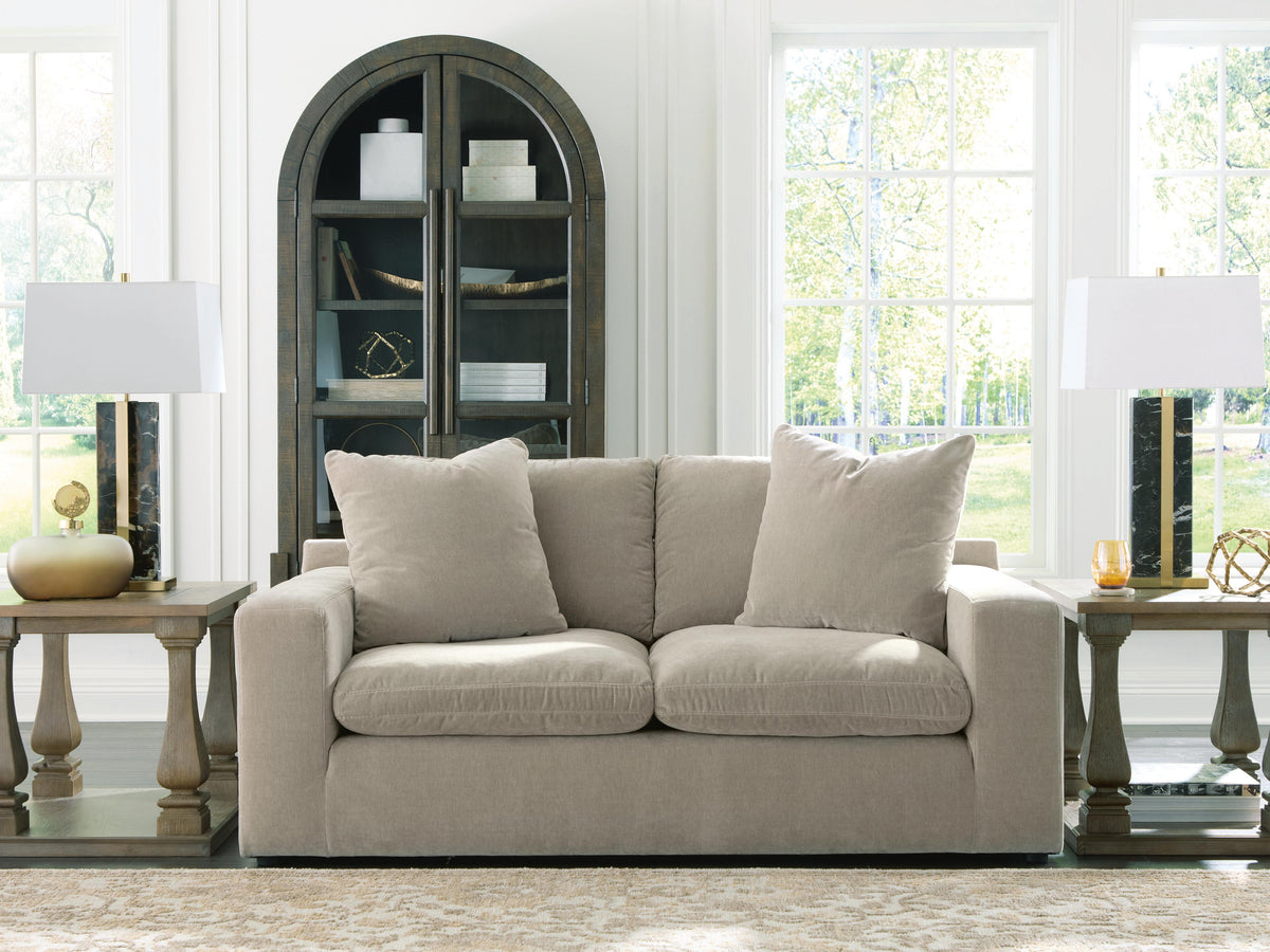 Maxton Heights Loveseat in Pebble, lifestyle view