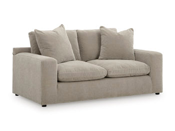 Maxton Heights Loveseat in Pebble, angle view