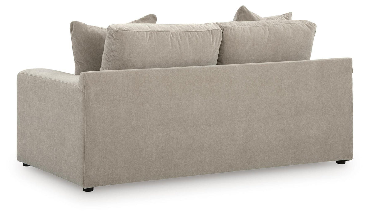 Maxton Heights Loveseat in Pebble, back view