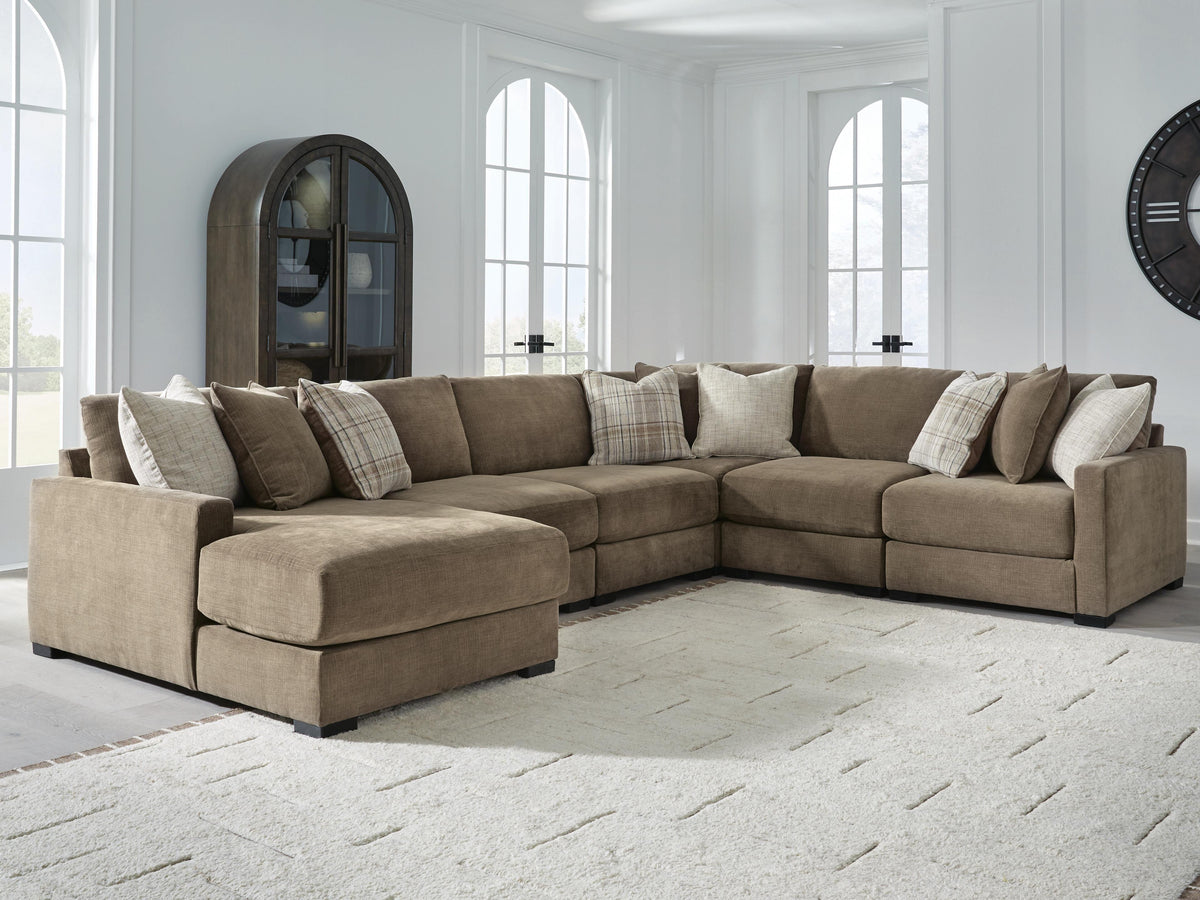 Camellia-Court sectional, 6-Piece Sectional with Chaise · Left-Facing Chaise · 146 × 113 × 37 in, view 2
