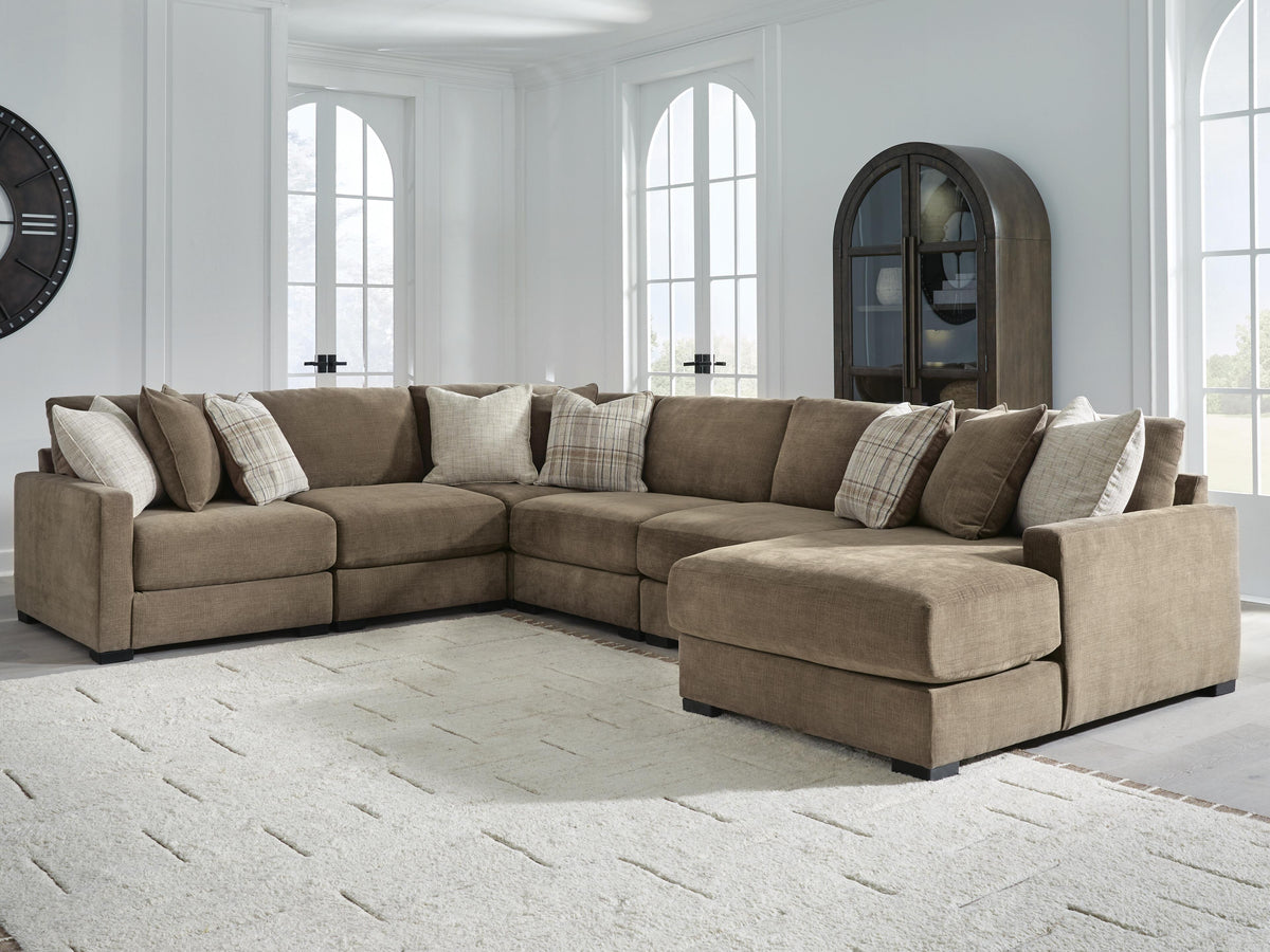 Camellia-Court sectional, 6-Piece Sectional with Chaise · Right-Facing Chaise · 113 × 146 × 37 in, view 2
