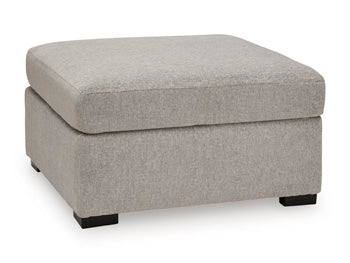 ModMax Luxe Oversized Accent Ottoman in Flint, angle view