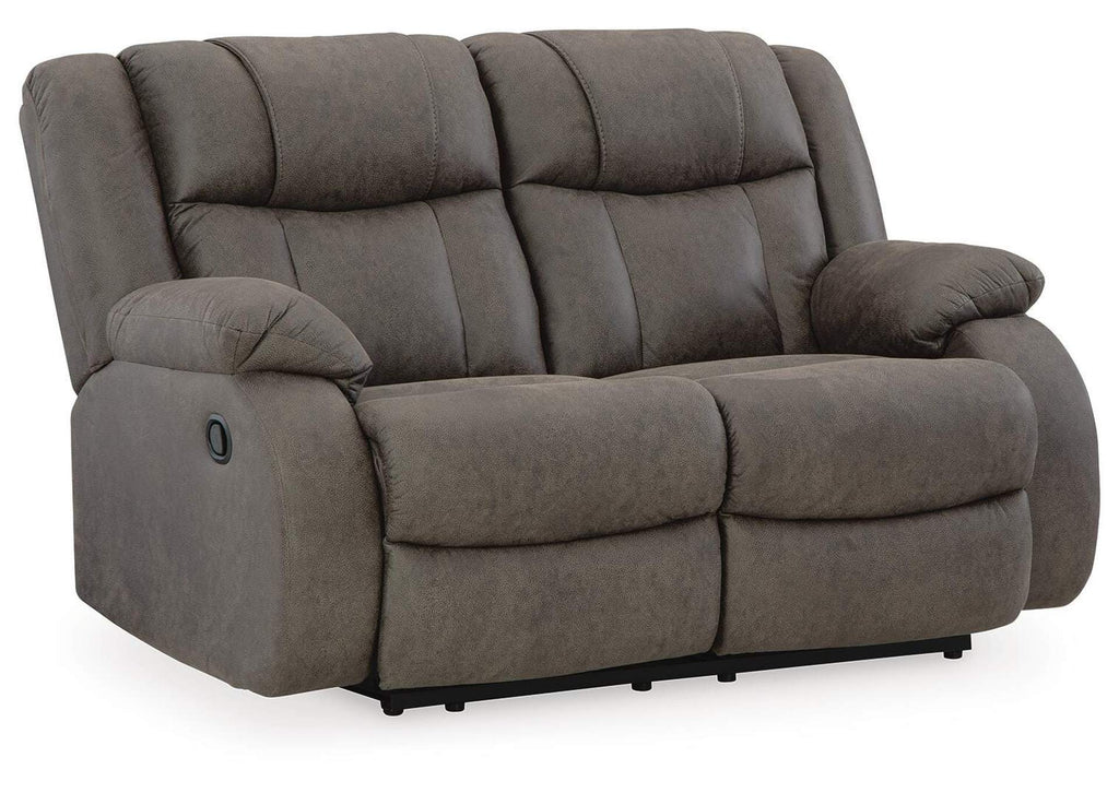 First Base Reclining Loveseat angled view