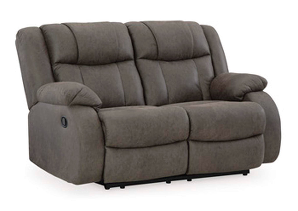 First Base Reclining Loveseat angled view