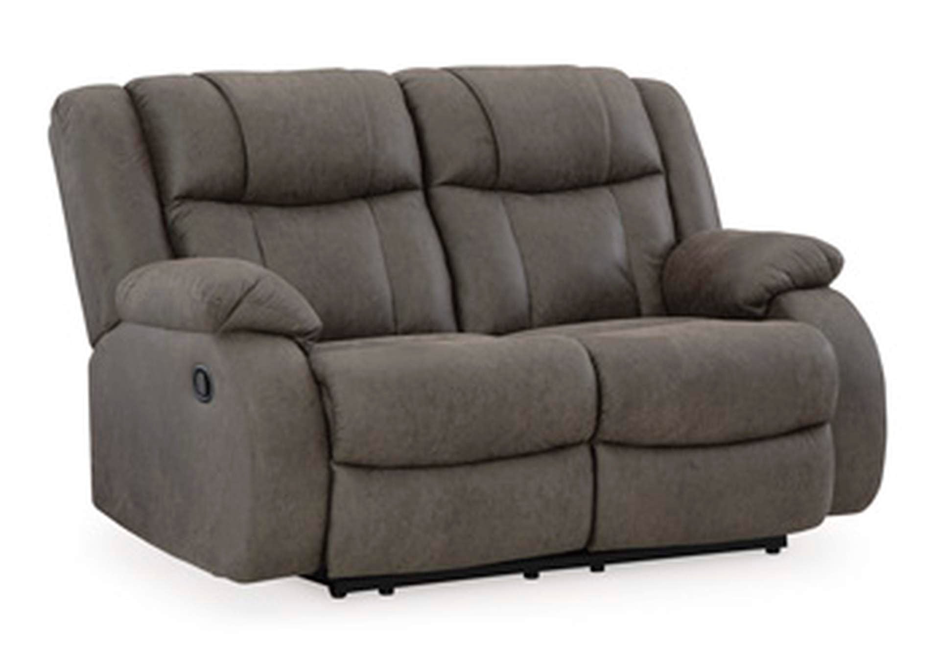 First Base Reclining Loveseat angled view