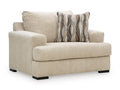 Lofwood Oversized Chair in Oatmeal, angle view