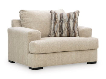 Lofwood Oversized Chair in Oatmeal, angle view