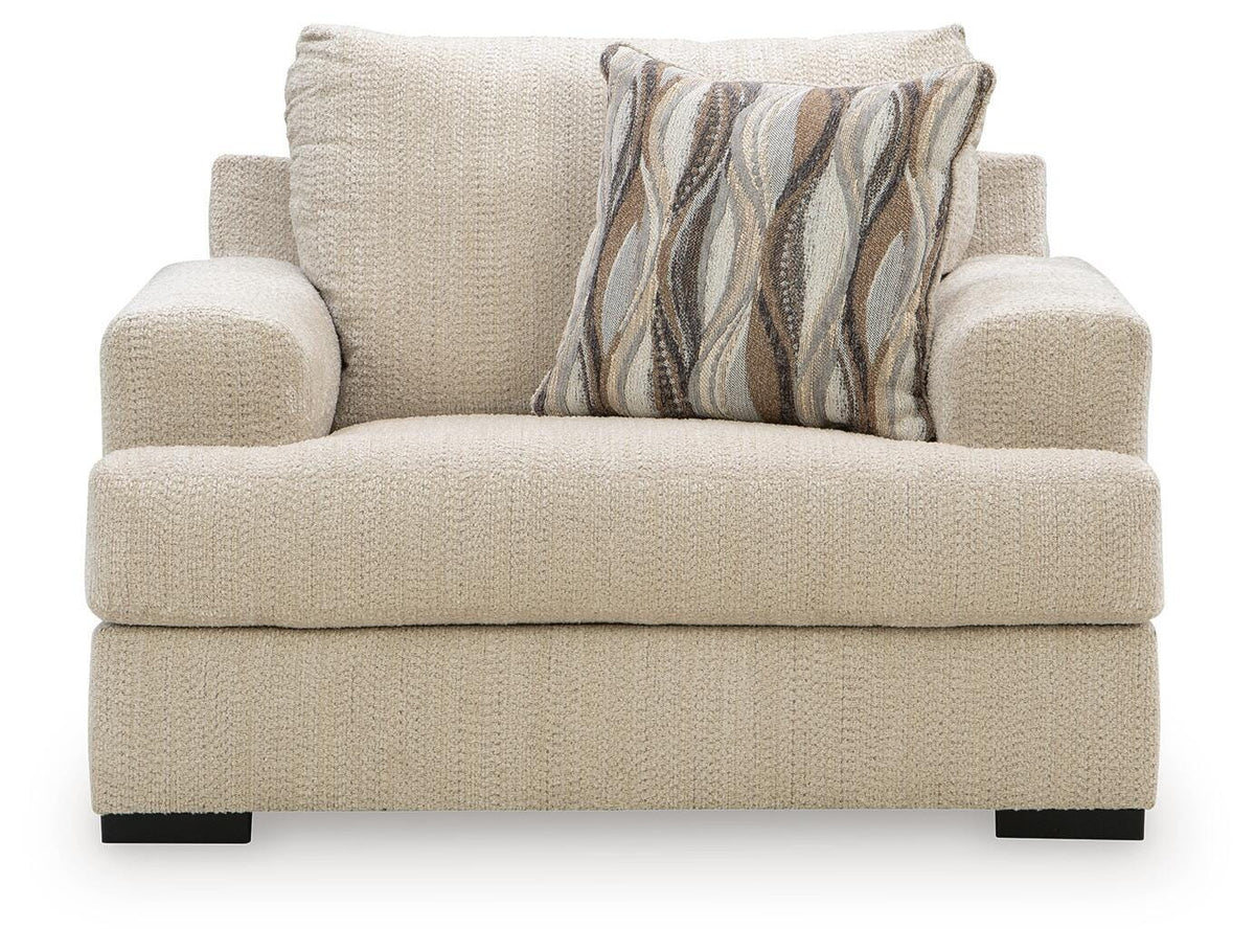 Lofwood Oversized Chair in Oatmeal, front view