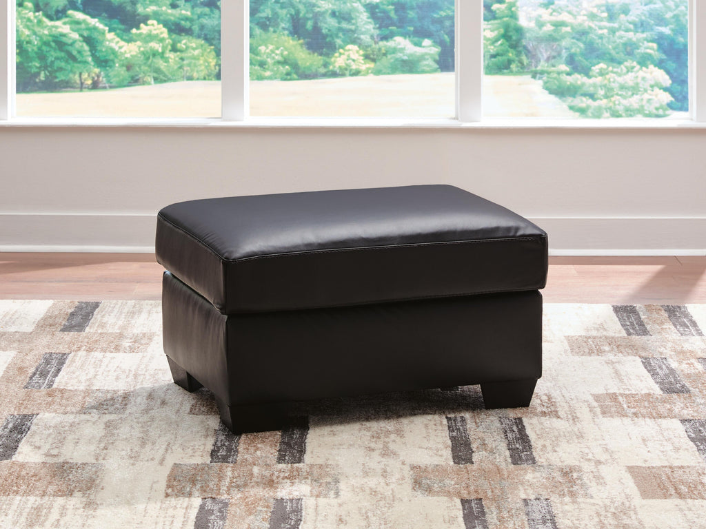 Glennbre Ottoman in Midnight, lifestyle view