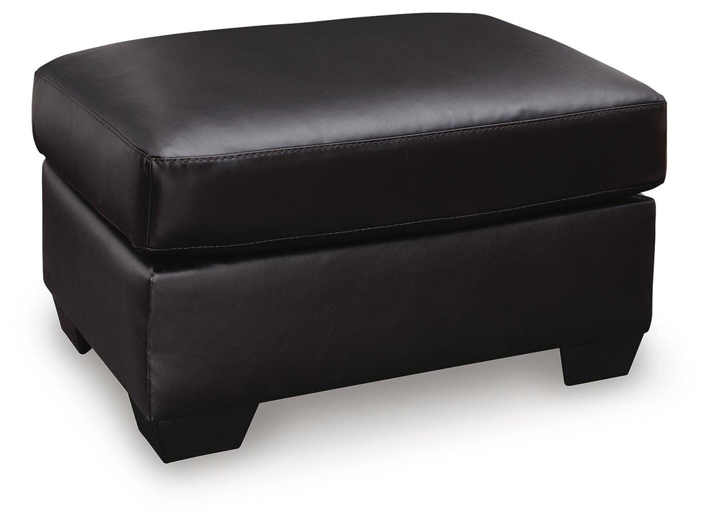 Glennbre Ottoman in Midnight, angle view