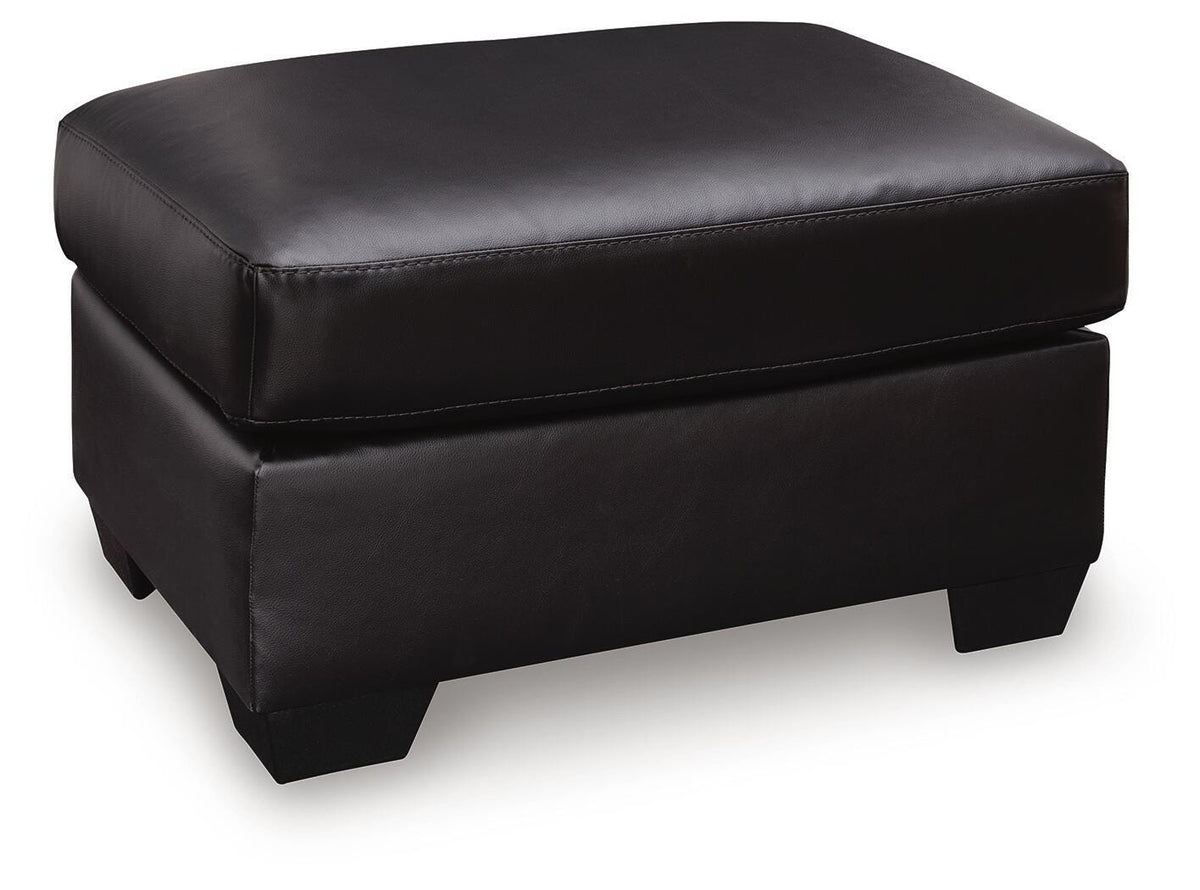Glennbre Ottoman in Midnight, angle view