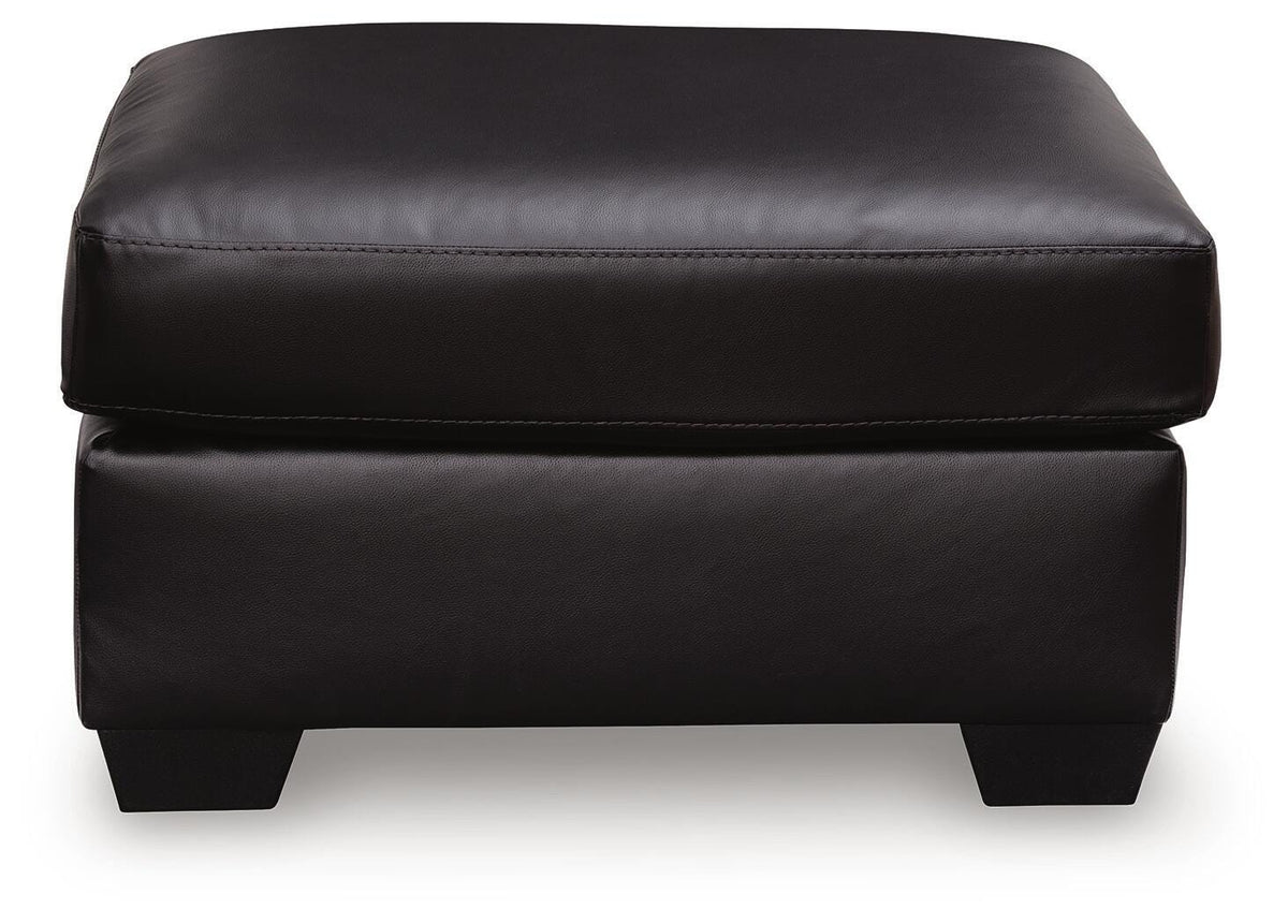Glennbre Ottoman in Midnight, front view