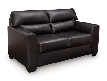 Glennbre Loveseat in Midnight, angle view