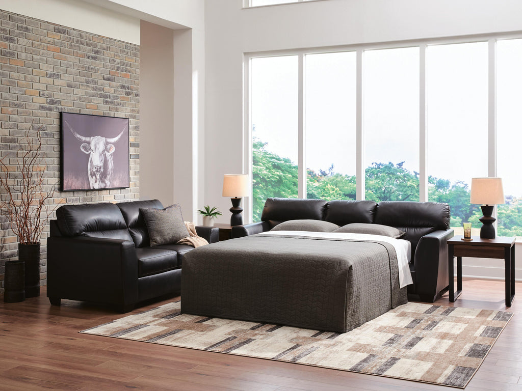 Glennbre Queen Sofa Sleeper in Midnight, lifestyle view