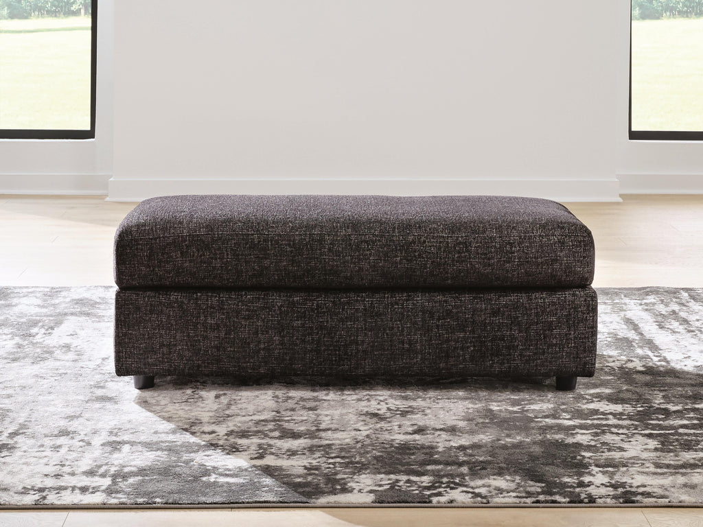 Lentiz Oversized Accent Ottoman in Onyx, lifestyle view