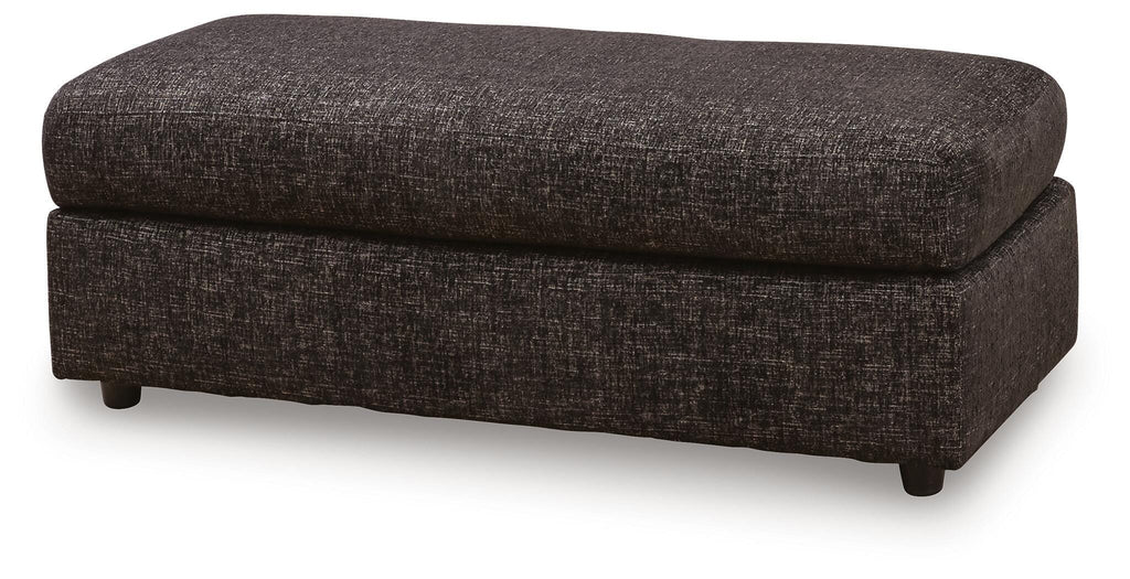 Lentiz Oversized Accent Ottoman in Onyx, angle view