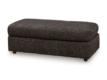 Lentiz Oversized Accent Ottoman in Onyx, angle view