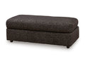 Lentiz Oversized Accent Ottoman in Onyx, angle view
