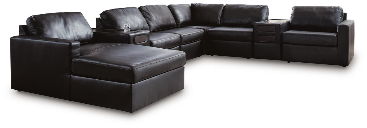 Modmax II sectional, 8-Piece Sectional with Chaise and Audio Consoles · Left-Facing Chaise · 158 × 125 × 36 in, view 1