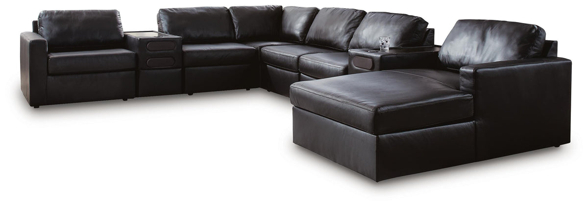 Modmax II sectional, 8-Piece Sectional with Chaise and Audio Consoles · Right-Facing Chaise · 125 × 158 × 36 in, view 1
