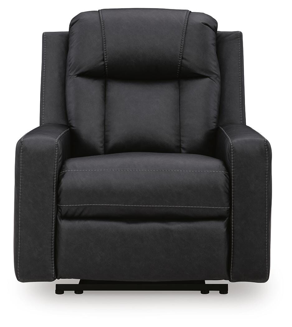 Mackmenville Recliner in Carbon, front view