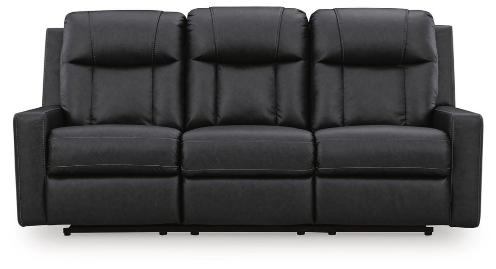 Mackmenville Reclining Sofa in Carbon, front view