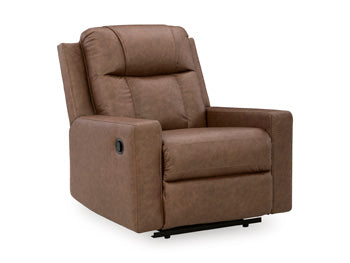 Mackmenville Recliner in Caramel, closed view