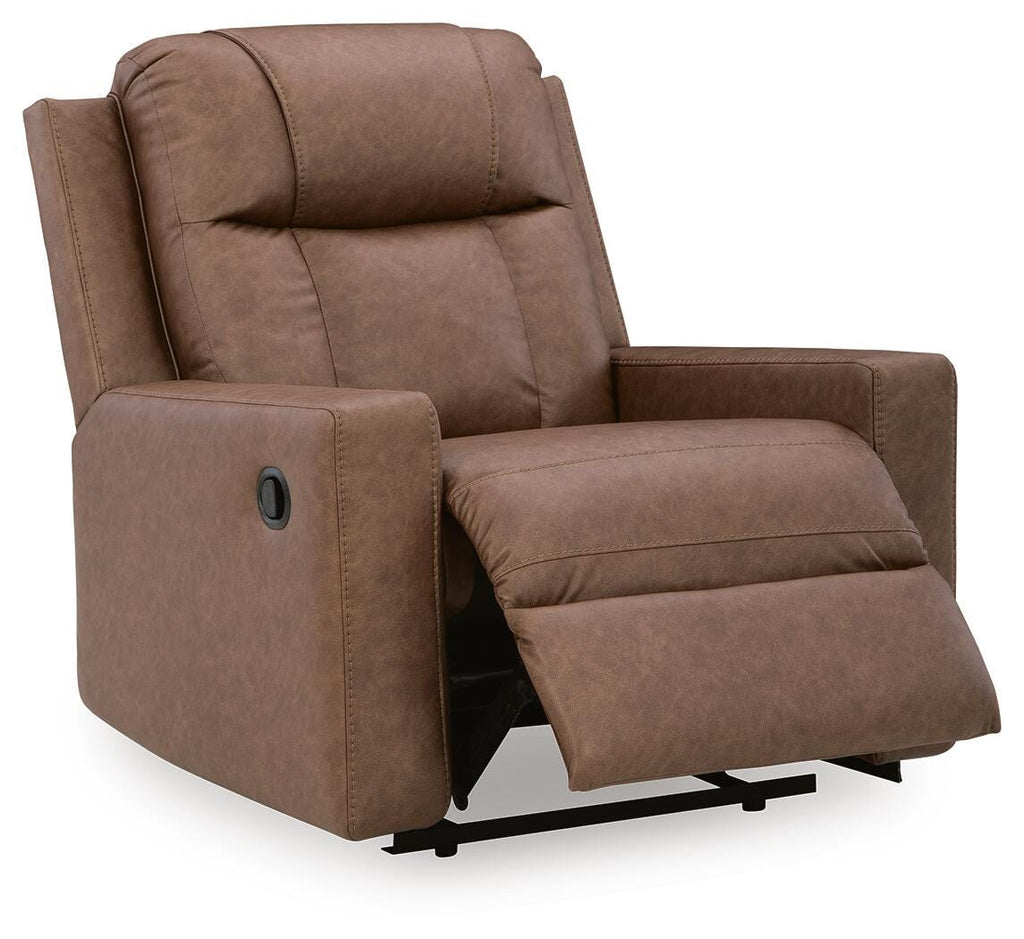 Mackmenville Recliner in Caramel, open view