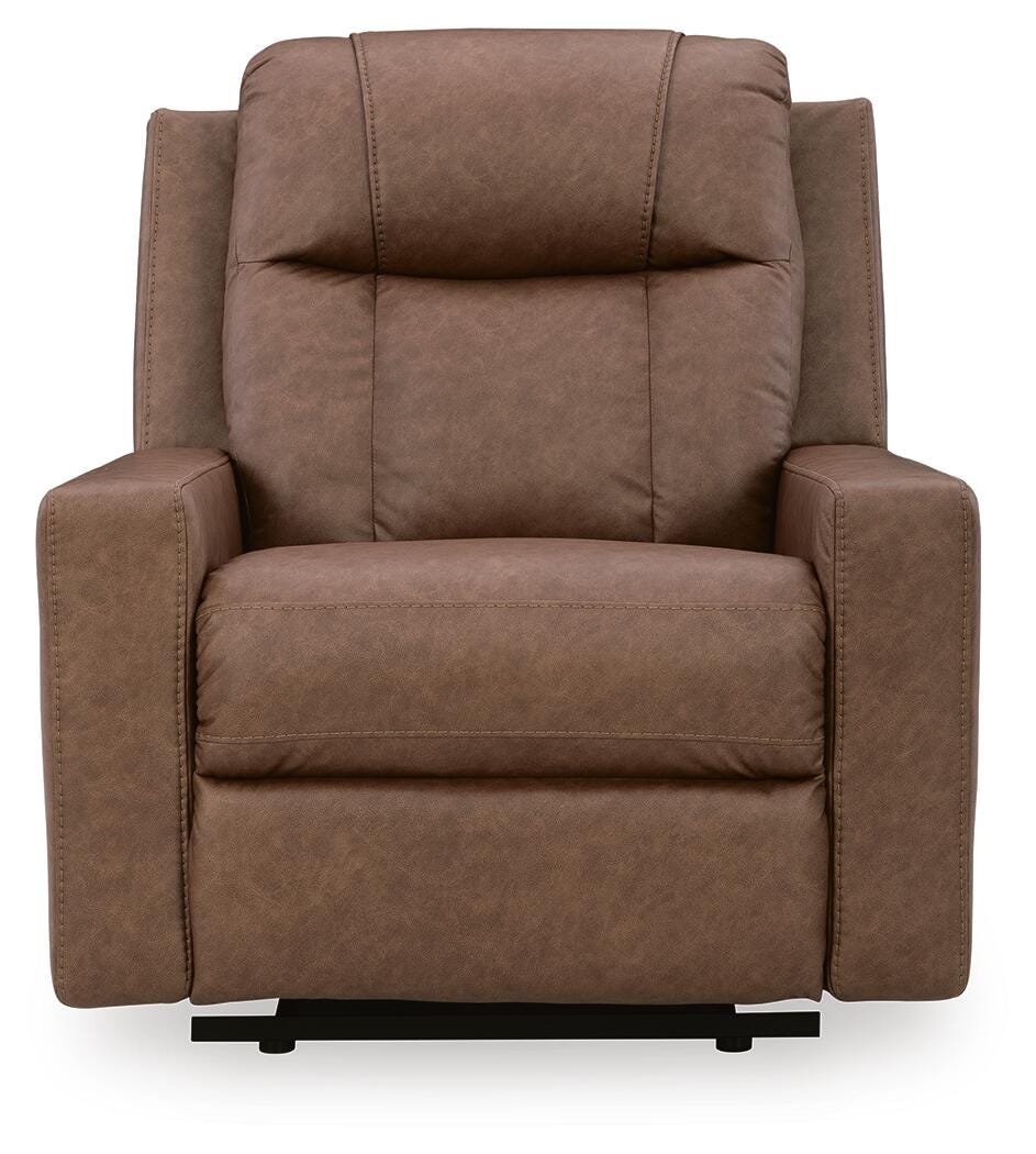 Mackmenville Recliner in Caramel, front view