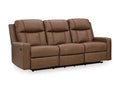 Mackmenville Reclining Sofa in Caramel, closed view